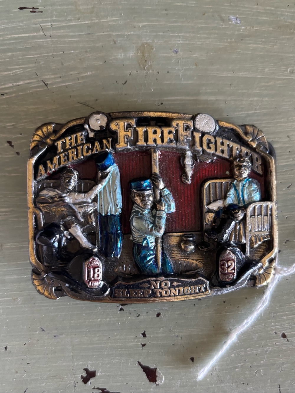 The American Firefighter Decorative Belt Buckle - Gold, Silver, Red, Blue